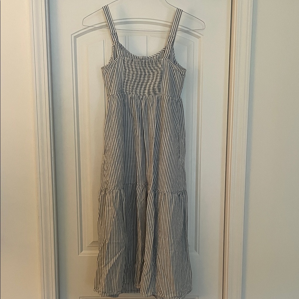 Maternity Blue & White Midi Sundress - Picture 2 of 3